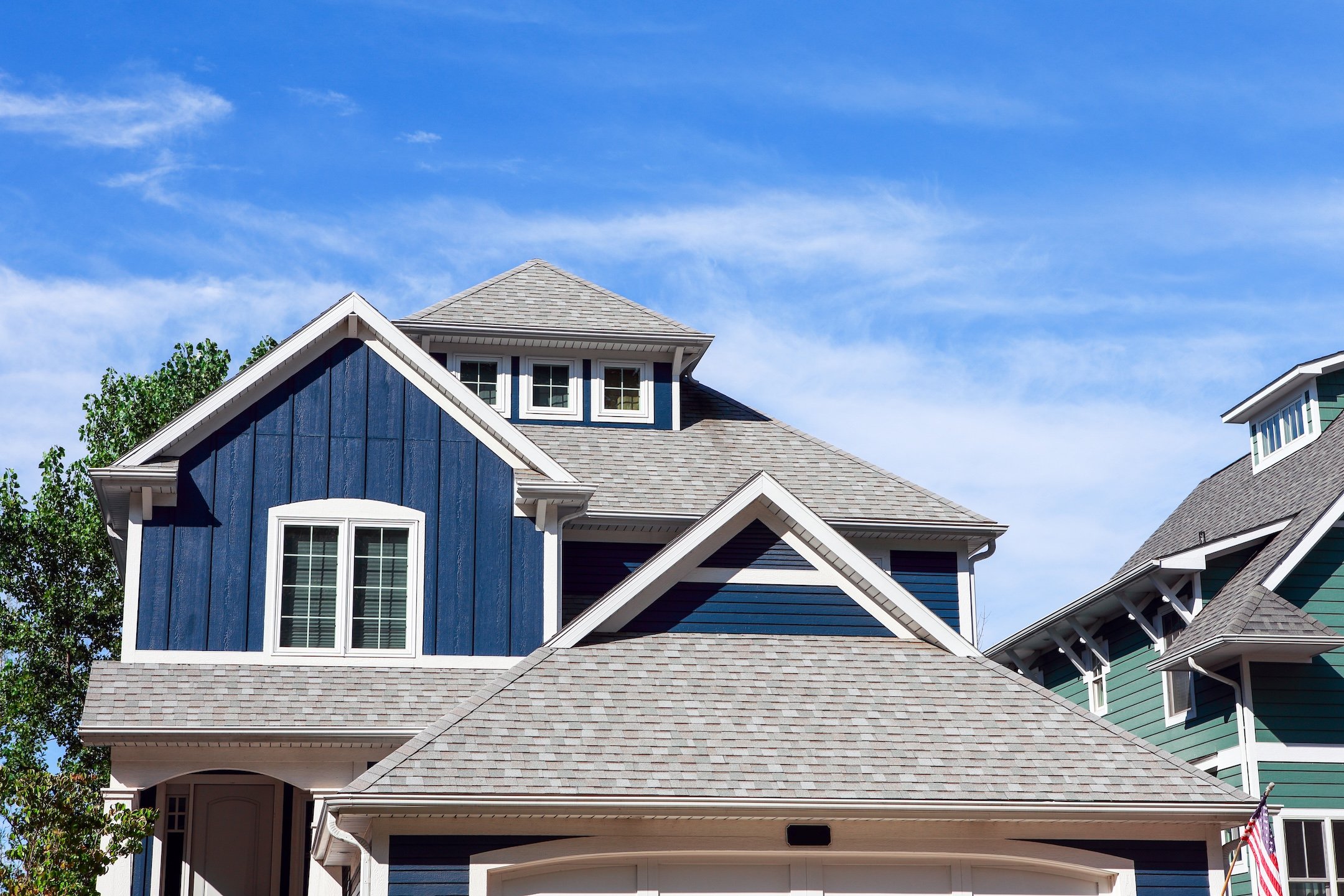 Close up row of beach houses