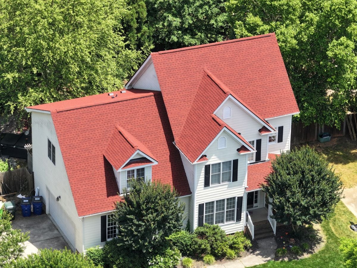 Red shingle roof