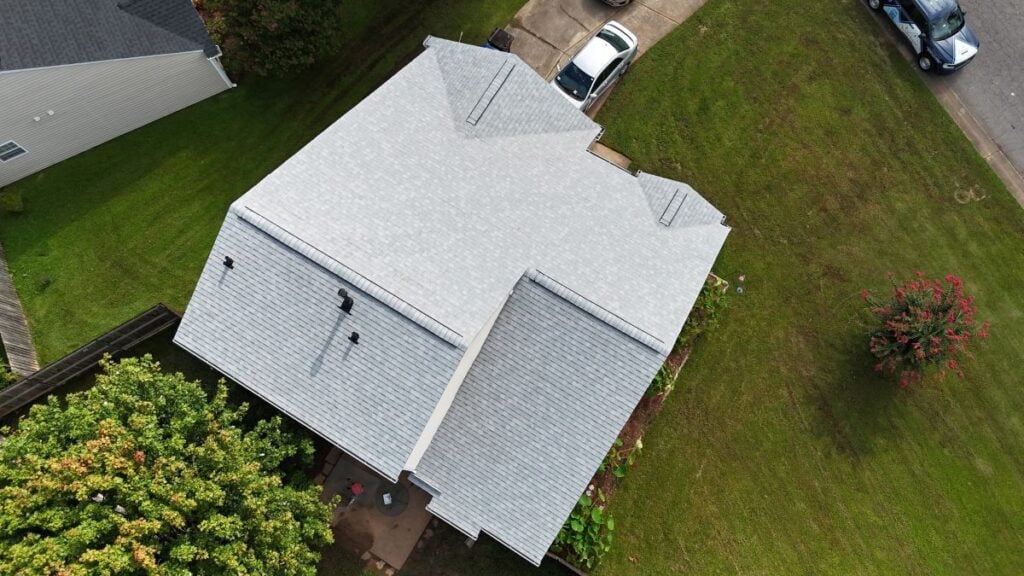 Light grey asphalt shingles