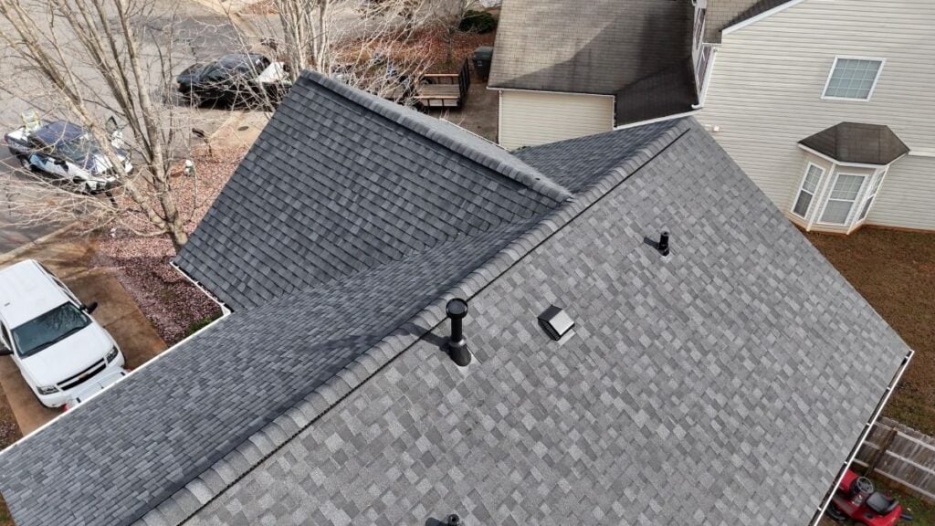 Grey asphalt shingle roof