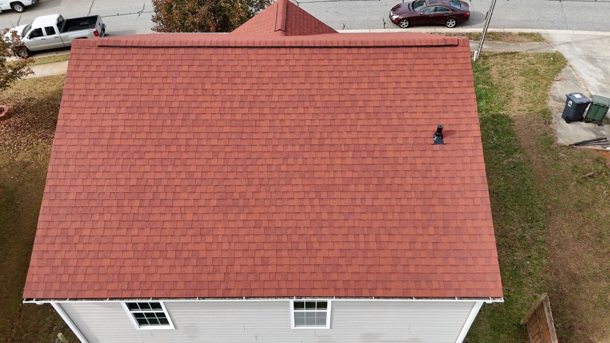 Red shingle roof