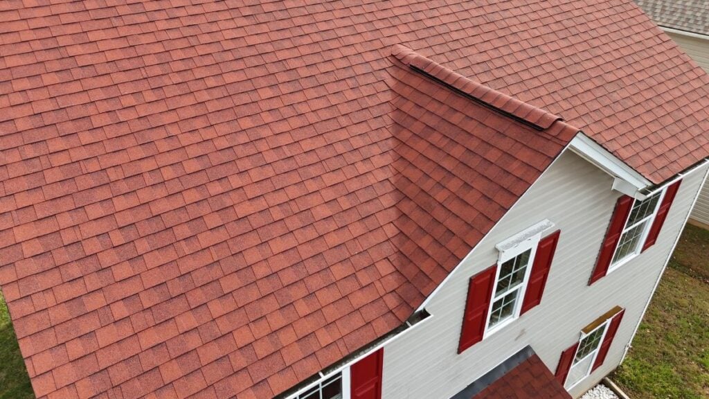 Close-up of a finished roof