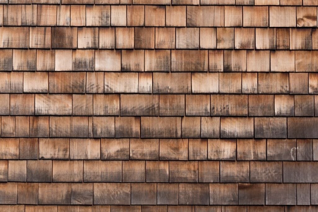 Texture of wooden tile roof