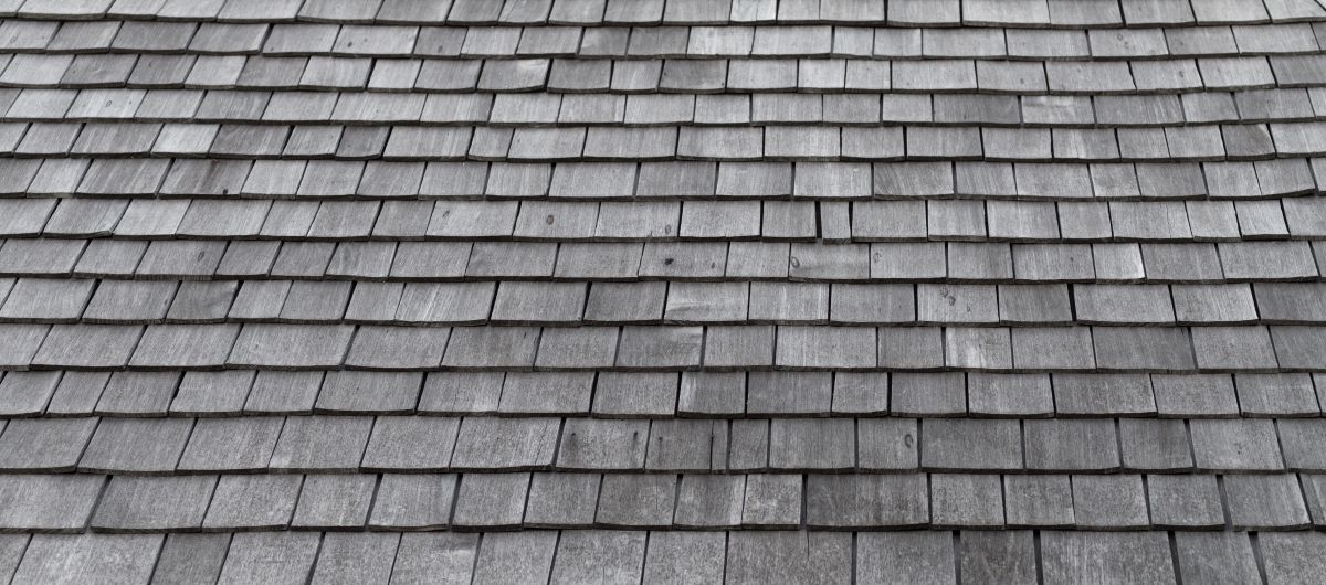 Weathered wood shingles