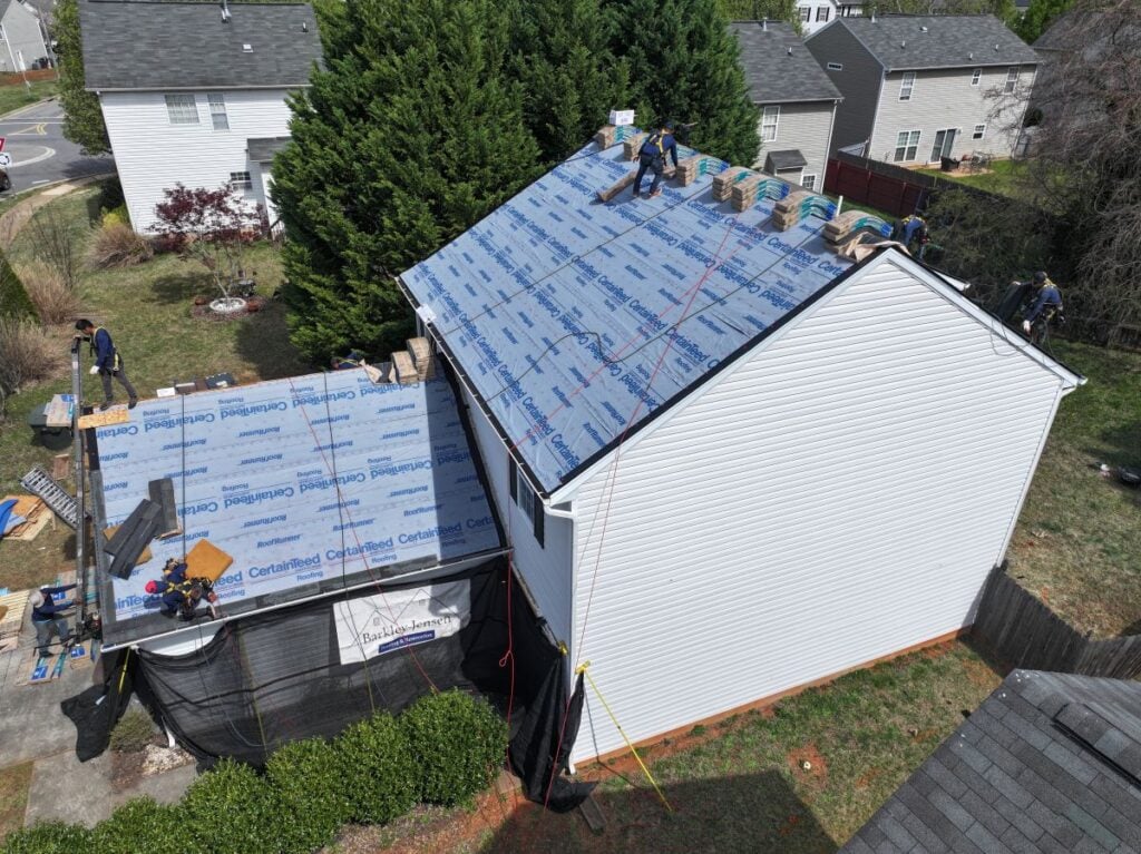 how to choose a roofing contractor Berkley Jensen workers Greensboro Install