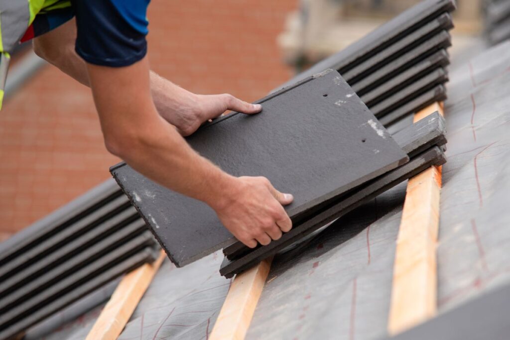 low slope roof synthethic tiles