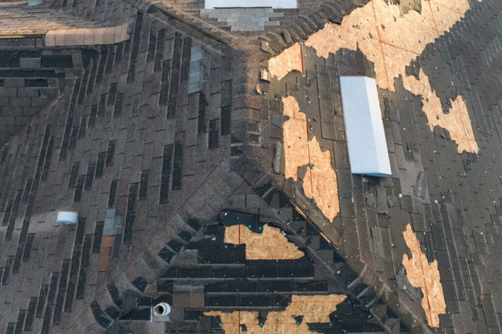 storm damage roof inspection shingles missing