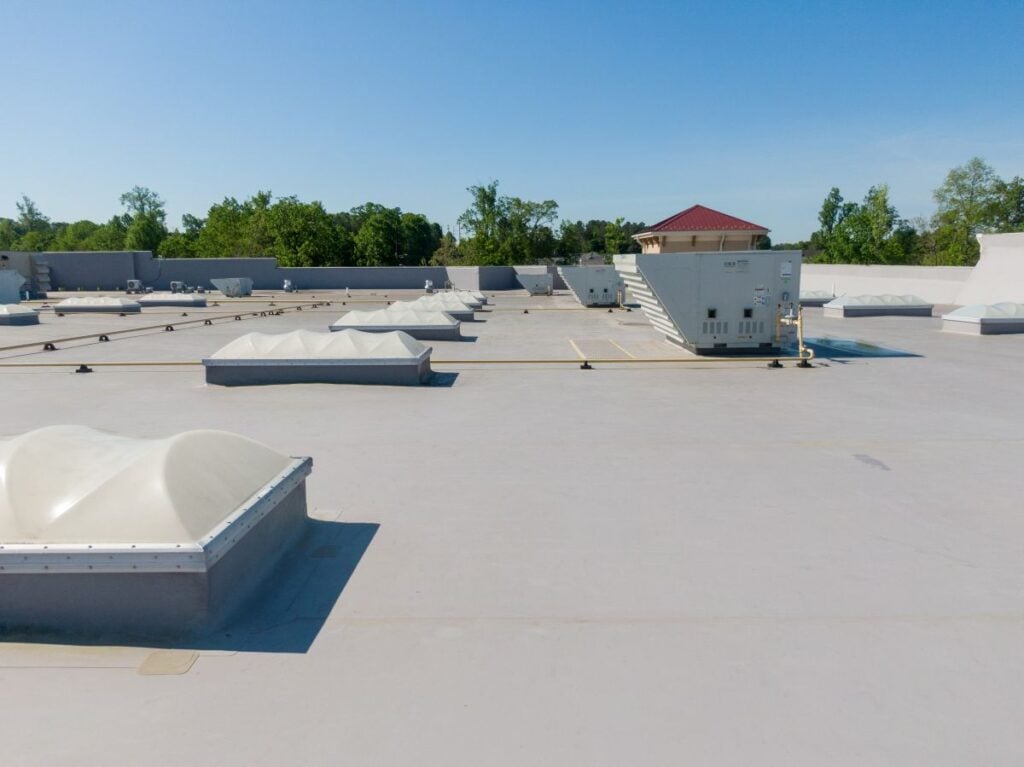 what commercial roofing systems are common in durham nc TPO white roof  